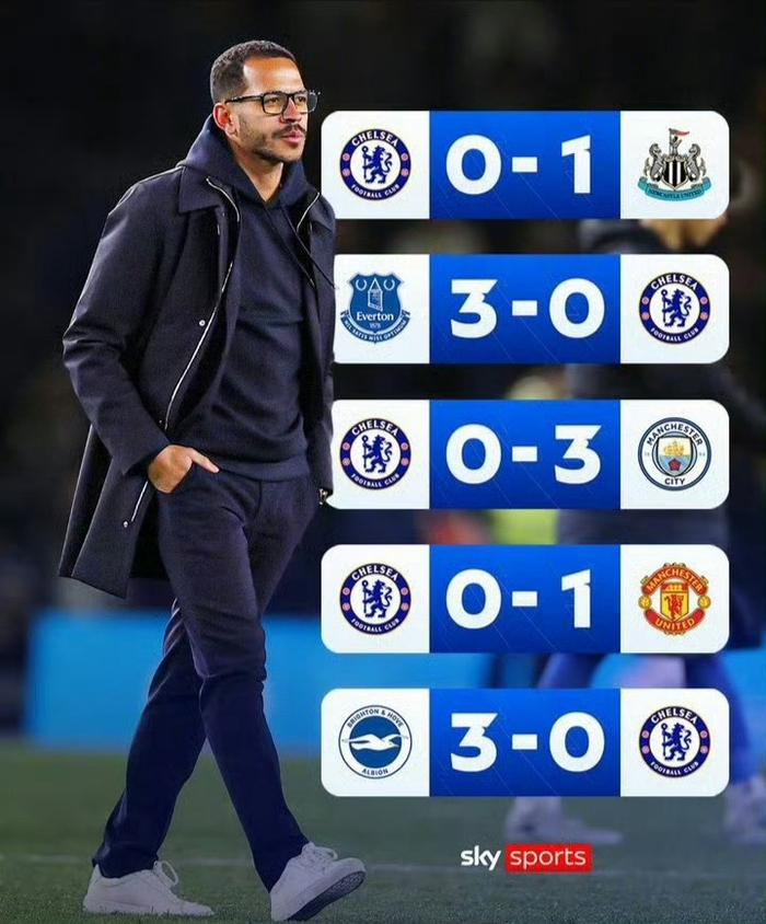 切尔西联赛5连败0进球引主帅怒斥战术失误